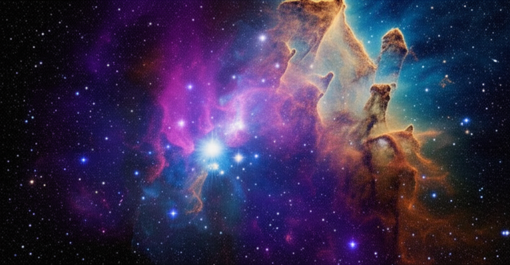 Epic space background with stars, nebulae and galaxies